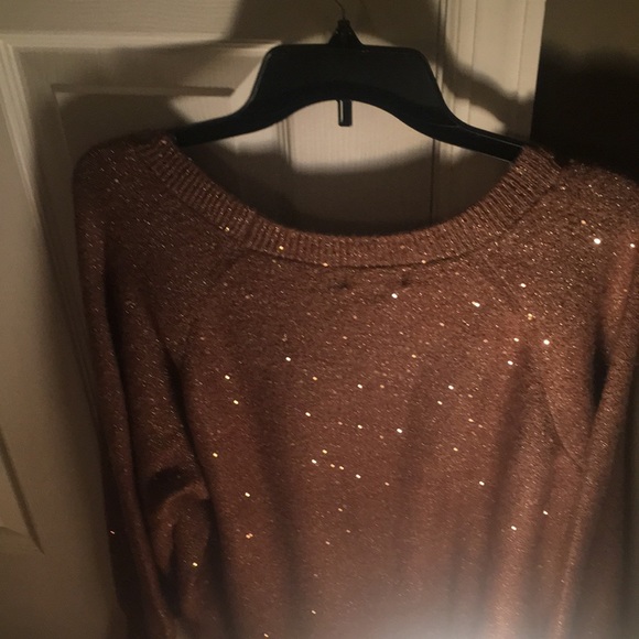 Lauren Conrad high cuff sweater, brown sparkly. Size xxlarge. - Picture 2 of 5